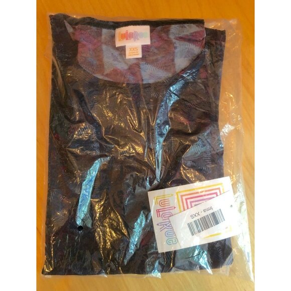 LuLaRoe RETIRED Irma Women's Size XXS Purple & Blue Triangles NWT - Picture 9 of 10